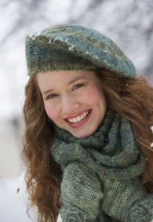 Portrait of a woman on a snowy day.