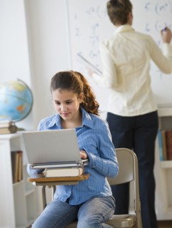 Student in classroom.
