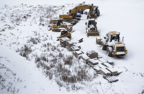 Construction site in winter. Photographe : fotog