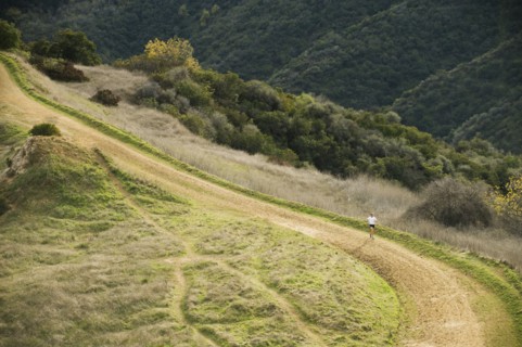 Person running on trail.