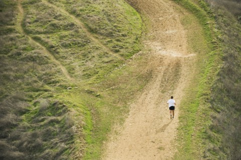 Person running on trail.
