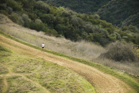 Person running on trail.