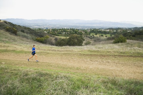 Person running on trail.