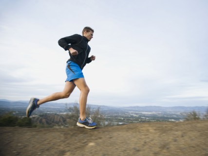 Person running on trail.