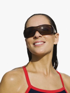 Woman wearing sunglasses.