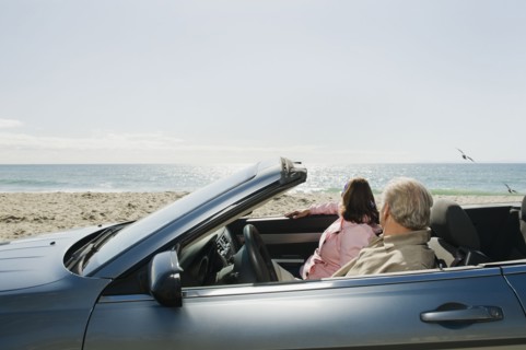 Couple on road trip.