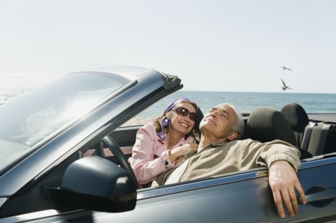 Couple on road trip.