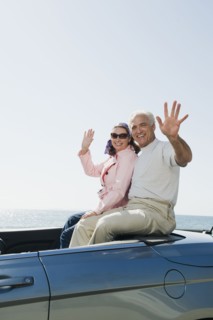 Couple on road trip.