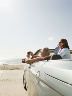 Couple on road trip.
