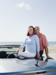 Couple on road trip.