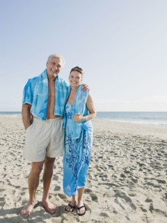 Couple on beach.