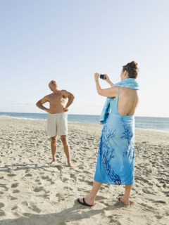 Couple on beach.