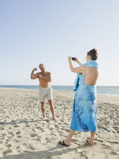 Couple on beach.