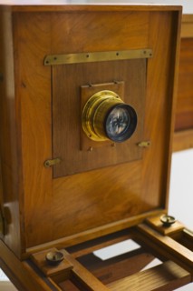 Antique wooden camera.