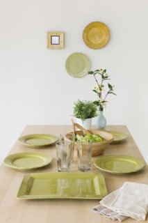 Table set for dinner.