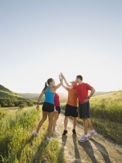 Trail runners taking a break.