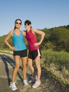 Two trail runners taking a break.