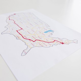Road trip planned out on a map. Photo : Jamie Grill