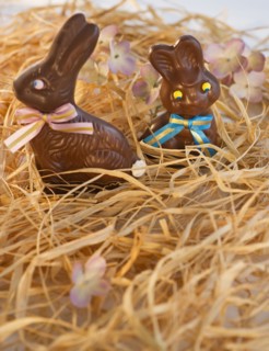 Chocolate Easter bunnies. Photo : Daniel Grill