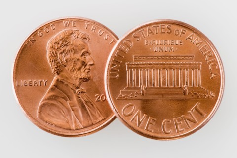 Two pennies.