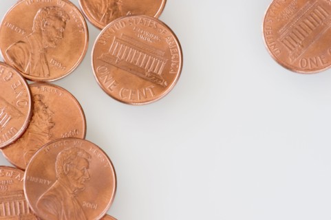 Several pennies.