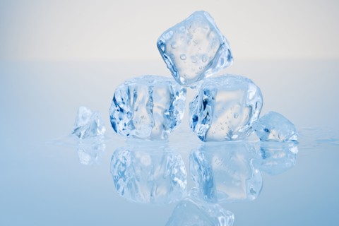 Cubes of melting ice.