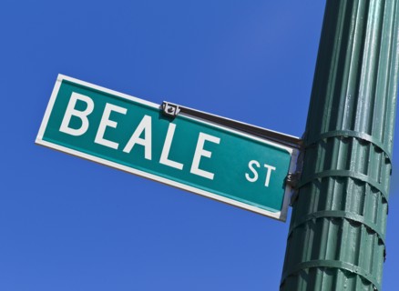 Beale Street sign and post.