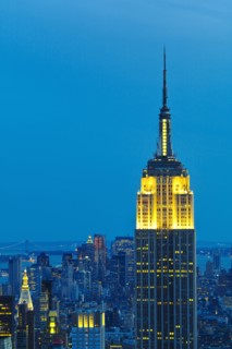 Empire State building at sunset.
