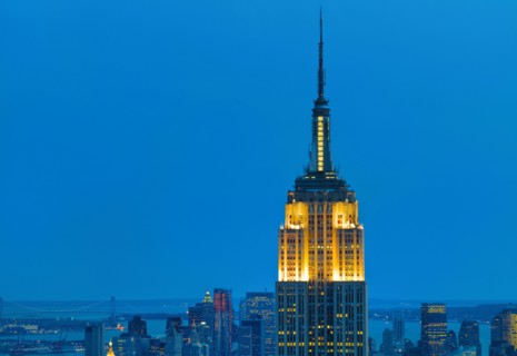 Empire State building at sunset.