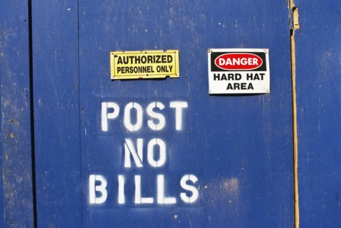 Door to construction site.