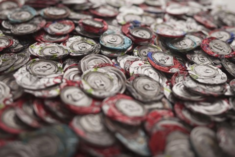 Pile of crushed cans. Photo : Mike Kemp