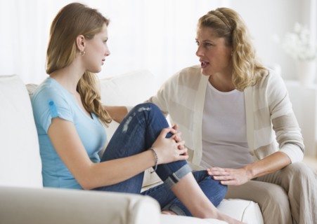 Mother and daughter having an argument.