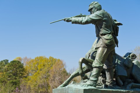 Statue of union soldier at Vicksburg National Military Park.