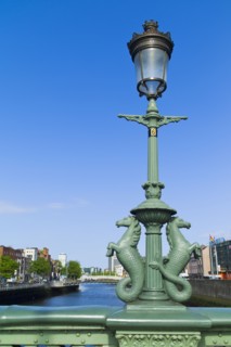 Seahorse statues on Grattan bridge over the river liffey.