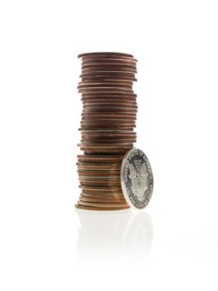 Stack of coins. Photo : David Arky