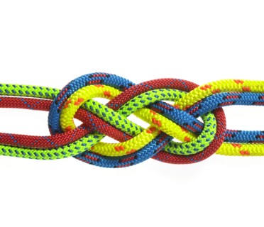 Colorful ropes looped together. Photo : David Arky