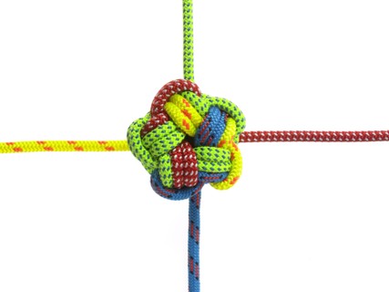 Ball of colorful rope. Photo : David Arky
