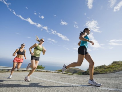 Runners on a road in Malibu. Photo. Erik Isakson