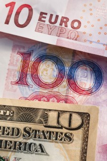 Chinese American and European money.