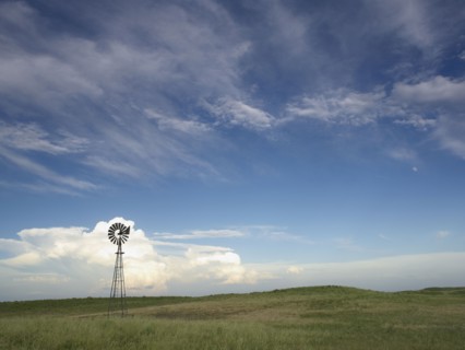 Windmill in field. Photo. John Kelly