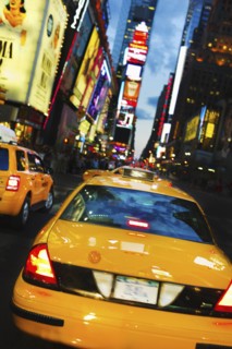 Taxi in Times Square.