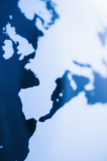Globe depicting Europe.
