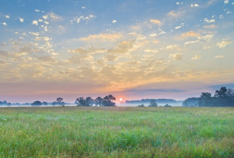 Sunset over Gettysburg National Military Park.