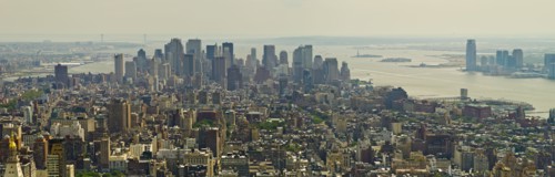 Aerial view of Lower Manhattan.