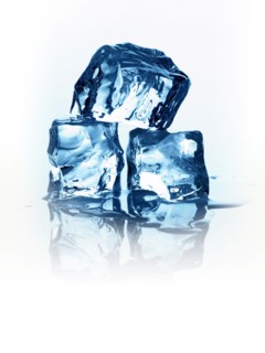 Melting ice cubes. Photo. David Arky