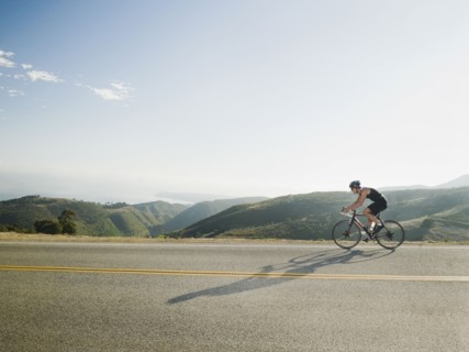 Cyclist road riding in Malibu. Photo. Erik Isakson