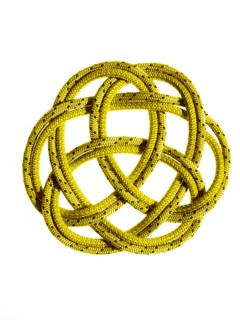 Yellow rope looped together. Photo : David Arky