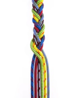 Braid of colorful rope. Photo : David Arky