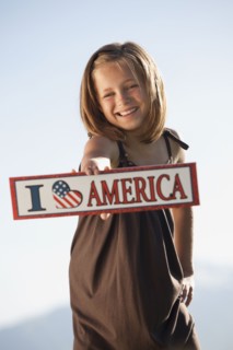 Young patriotic American girl. Photo : Mike Kemp