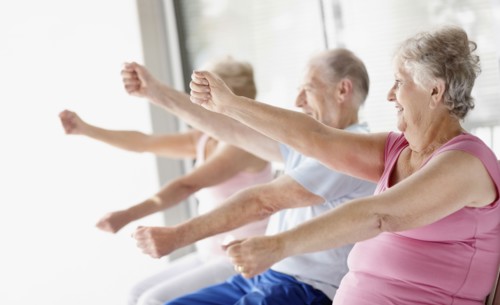 Senior's exercise class. Photo : momentimages